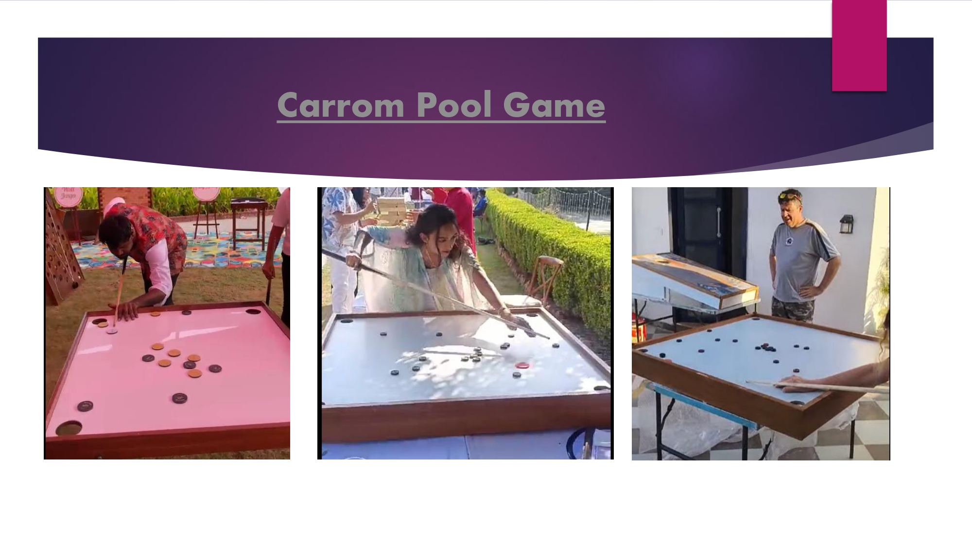 Carrom Pool Game - wooden carnival game rental India - Rajasthan Event Management